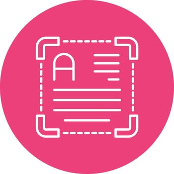 icono de fondo de círculo de línea de editor de texto vector