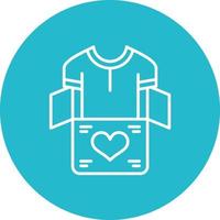 Clothes Donation Line Circle Background Icon vector