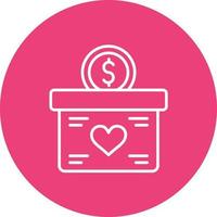 Donation Box Line Circle Background Icon vector