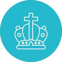 King Crown Line Circle Background Icon vector