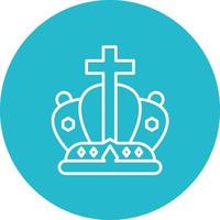 King Crown Line Circle Background Icon vector