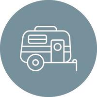 Caravan Line Circle Background Icon vector