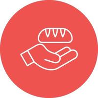Bread Donation Line Circle Background Icon vector