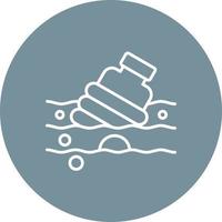 Water Pollution Line Circle Background Icon vector