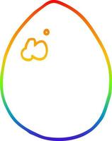 rainbow gradient line drawing cartoon egg vector