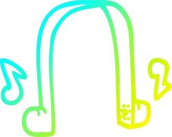 cold gradient line drawing cartoon modern headphones vector