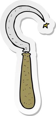 sticker of a cartoon sickle