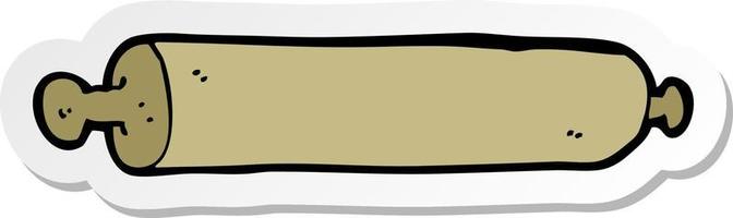 sticker of a cartoon rolling pin vector