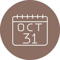 October 31st Line Circle Background Icon vector