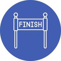 Finish Line Line Circle Background Icon vector