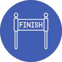 Finish Line Line Circle Background Icon vector