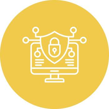 Website Security Line Circle Background Icon vector