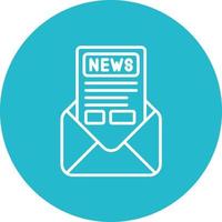 Newsletter Line Circle Background Icon vector