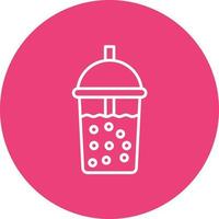 Bubble Tea Line Circle Background Icon vector