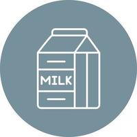 Milk Box Line Circle Background Icon vector