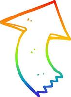 rainbow gradient line drawing cartoon pointing arrow vector