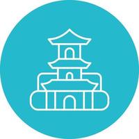 Stupa Line Circle Background Icon vector