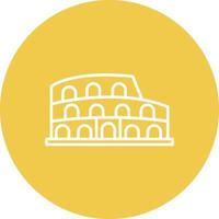 Colosseum Line Circle Background Icon vector