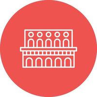 Aqueduct Line Circle Background Icon vector