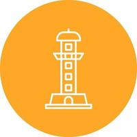 Lighthouse Of Alexandria Line Circle Background Icon vector