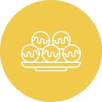 Luqmat Line Circle Background Icon vector