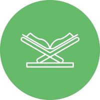 Quran Line Circle Background Icon vector