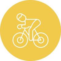 icono de fondo de círculo de línea de ciclismo vector