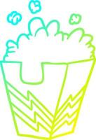 cold gradient line drawing box of popcorn vector