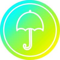 open umbrella circular in cold gradient spectrum vector