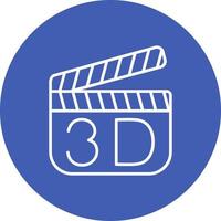 3d Film Line Circle Background Icon vector