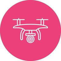 Camera Drone Line Circle Background Icon vector