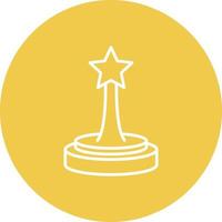 icono de fondo de círculo de línea de premio oscar vector