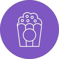 Popcorn Line Circle Background Icon vector