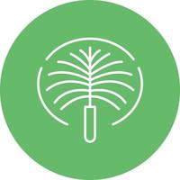 Palm Jumeirah Line Circle Background Icon vector