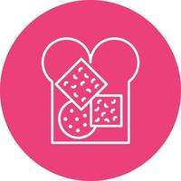 Cheese Bread Line Circle Background Icon vector