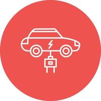 Electric Car Line Circle Background Icon vector