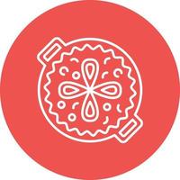 Paella Line Circle Background Icon vector