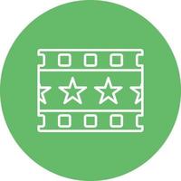 Movie Review Line Circle Background Icon vector