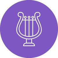 Lyre Line Circle Background Icon vector
