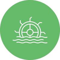 Water Mill Line Circle Background Icon vector