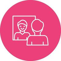 Self Awareness Line Circle Background Icon vector