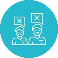 People Disagree Line Circle Background Icon vector