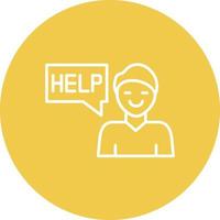 Ask For Help Line Circle Background Icon vector