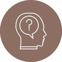 Doubt Line Circle Background Icon vector