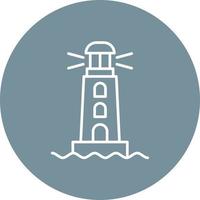 Lighthouse Line Circle Background Icon vector