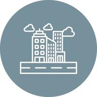 Cityscape Line Circle Background Icon vector