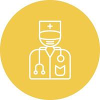 Male Surgeon Line Circle Background Icon vector