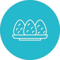 Coxinha Line Circle Background Icon vector