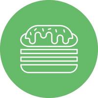 Cuban Sandwich Line Circle Background Icon vector