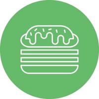 Cuban Sandwich Line Circle Background Icon vector